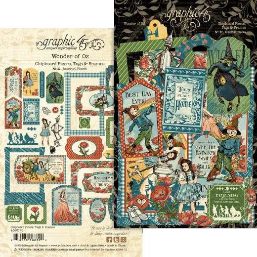 Wonder of Oz - Chipboard Pieces, Tags & Frames