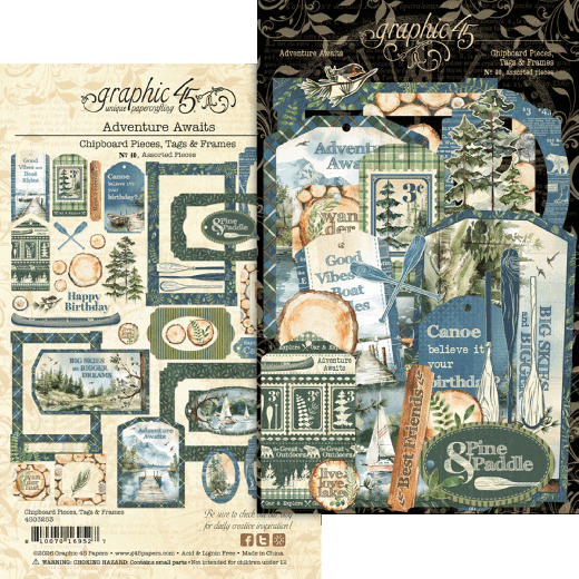 Adventure Awaits - Chipboard Pieces, Tags & Frames