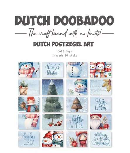 Dutch Doobadoo - Postage Stamps - Die-Cuts - Cold Days