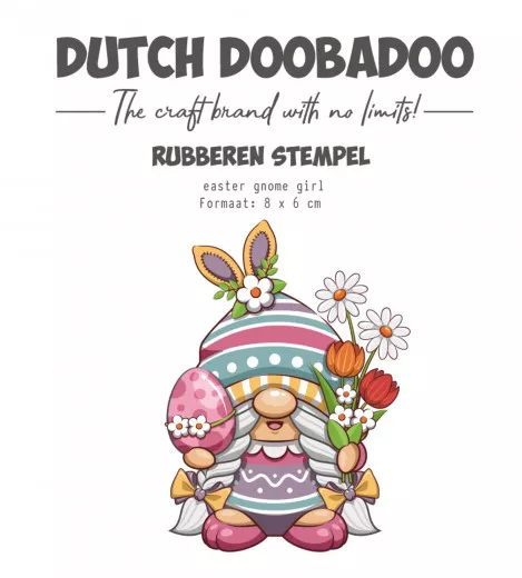 Dutch Rubber Stamp - Easter Gnome Girl