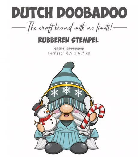 Dutch Rubber Stamp - Gnome Snowman