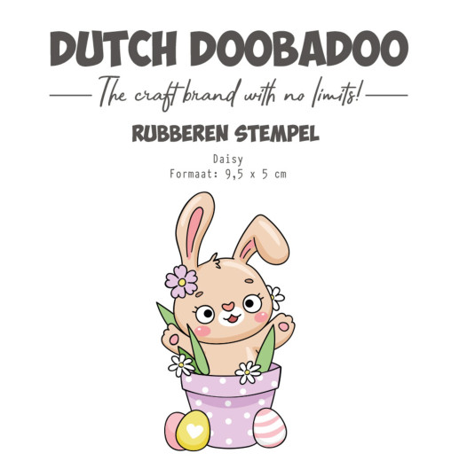 Dutch Rubber Stamp - Happy Easter - Daisy