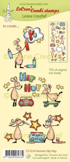 LeCrea Kombi Clear Stamps - Bunnies Hip Hop