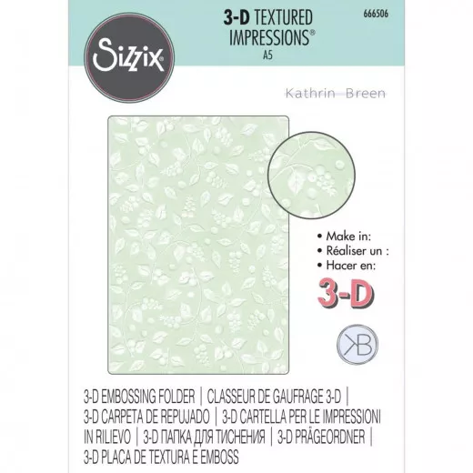 3D Embossing Folder - Snowberry by Kath Breen