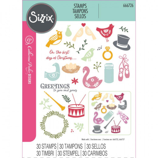 Sizzix - Clear Stamps by Catherine Pooler - 12 Days of Christmas