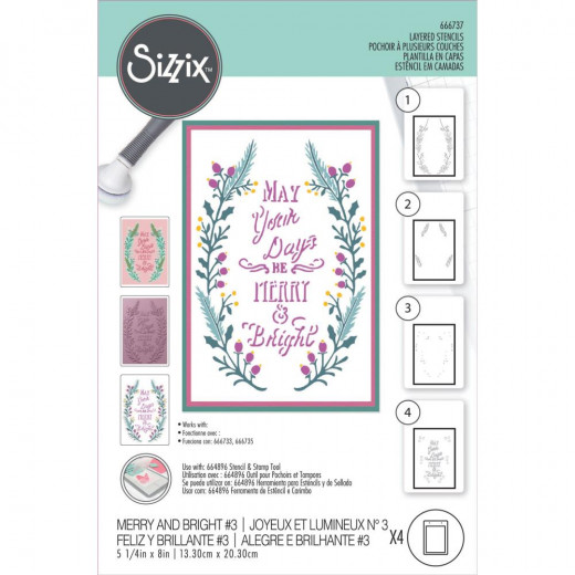 Sizzix - Layered Stencil by Jen Long - Merry & Bright #3