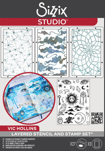 Sizzix - Clear Stamps with Stencil by Vic Hollins - Dreamscape