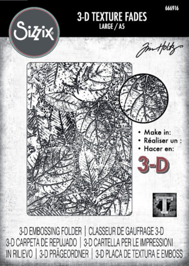 3D Texture Fades Embossing Folder by Tim Holtz - Foliage Large