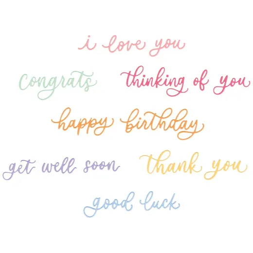 Thinlits Die by Letters by Shells - Common Greetings