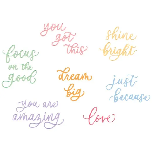 Thinlits Die by Letters by Shells - Cheerful Phrases