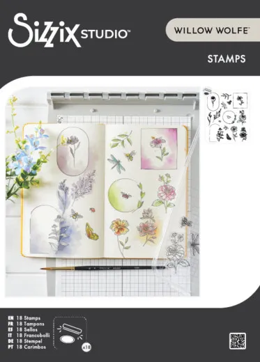 Sizzix - Clear Stamps by Willow Wolfe - Floral Frames and Mini Flowers