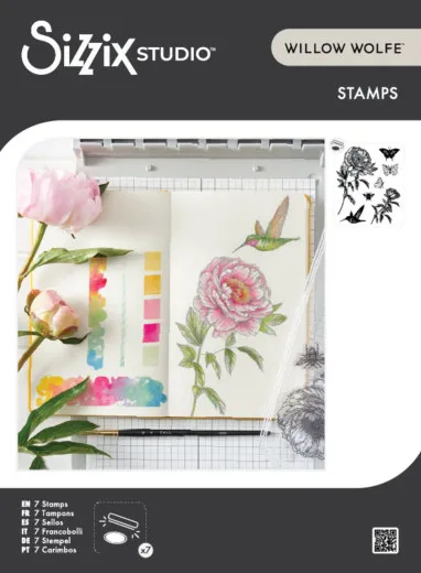 Sizzix - Clear Stamps by Willow Wolfe - Flowers and Creatures