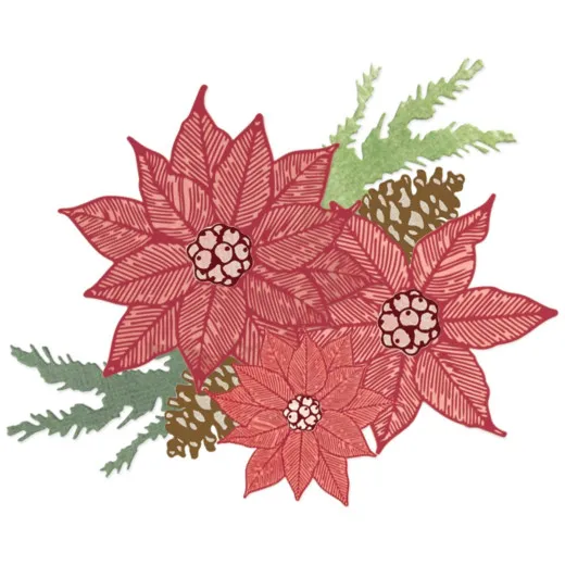 Framelits Die Set with Stamps by 49 and Market - Poinsettia Trio
