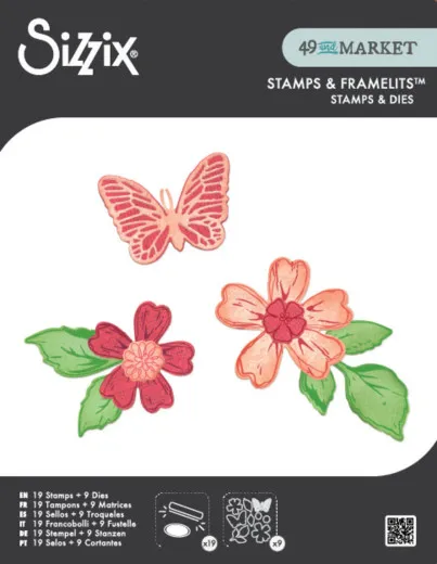 Sizzix - Clear Stamps with Cutting Dies by 49 & Market - Sweet Sprigs