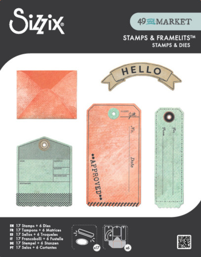 Sizzix - Clear Stamps with Cutting Dies by 49 & Market - Tag It