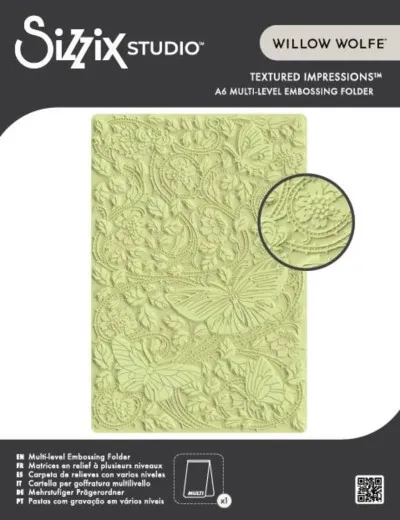 Multi-Level Embossing Folder by Willow Wolfe - Nouveau Butterfly