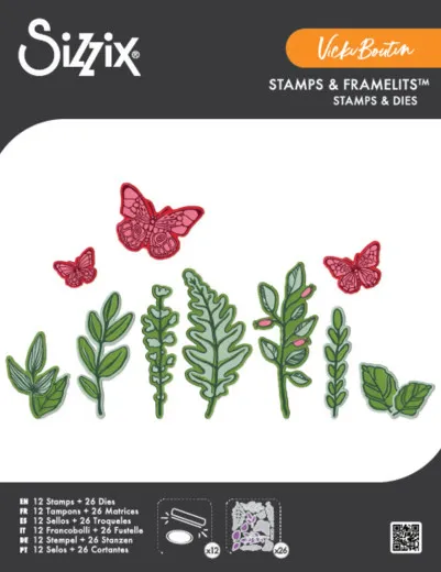 Sizzix - Clear Stamps with Cutting Dies by Vicki Boutin - Greenery Layers #1