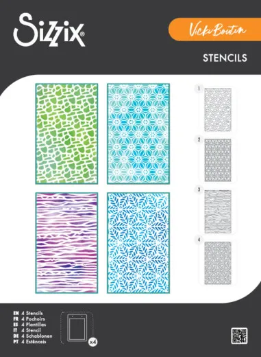 Sizzix - Layered Stencil by Vicki Boutin - Words and Numbers