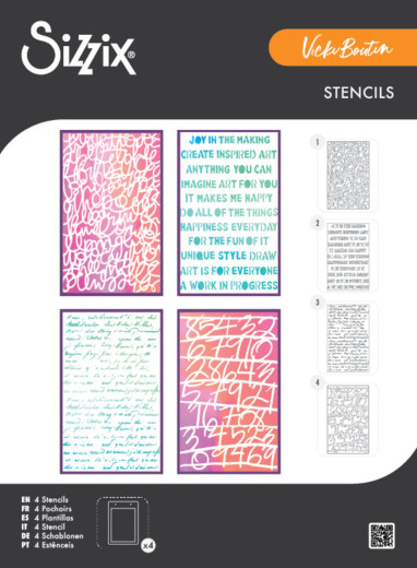 Sizzix - Layered Stencil by Vicki Boutin - Words and Numbers