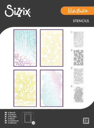 Sizzix - Layered Stencil by Vicki Boutin - Stitched Florals