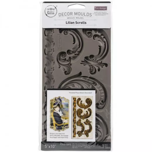 Prima Re-Design Mould - Lilian Scrolls