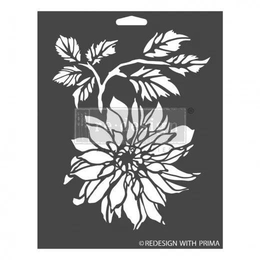 Decor Stencil 9x12 Inch - Dahlia Garden