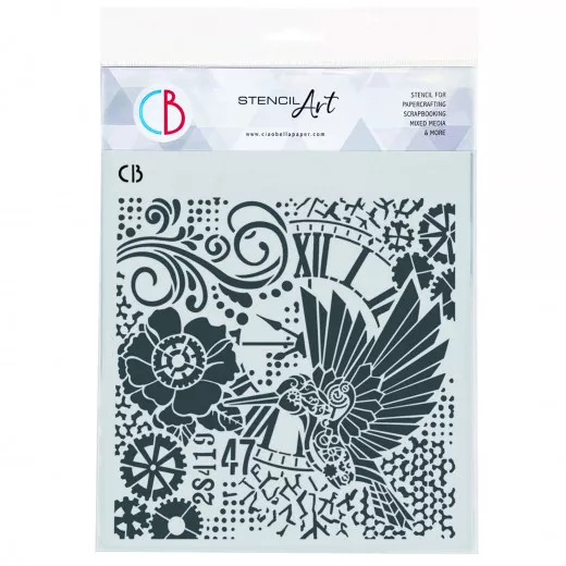 Ciao Bella Texture Stencil - Esprit de Voyage - Clockwork Whimsy