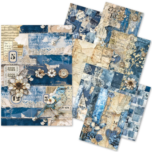 Urban Blue Denim - Craftmix Mixed A5 Paper Pack