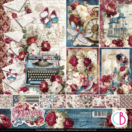 Bohemian Burgundy - 12x12 Paper Pad