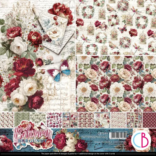 Bohemian Burgundy - 12x12 Patterns Pad