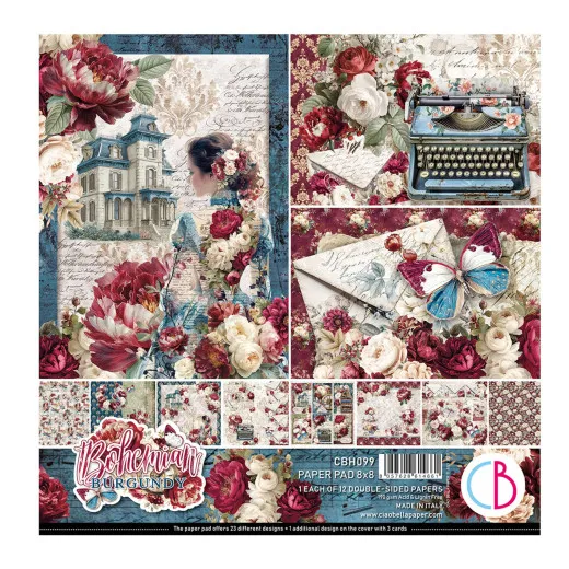 Bohemian Burgundy - 8x8 Paper Pad