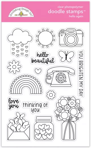 Doodle Clear Stamps - Hello Again