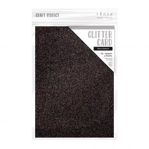 Tonic Studios glitter card - black Sapphire