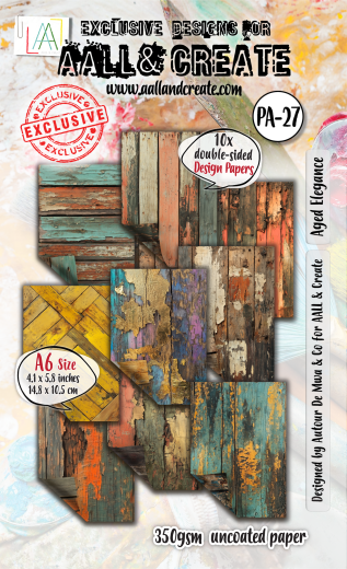 A6 Design Paper Nr. 27 - Timber Tints - Aged Elegance