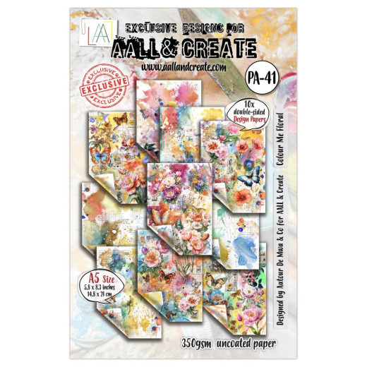 AALL & Create - A5 Paper Pack - Colour Me Floral