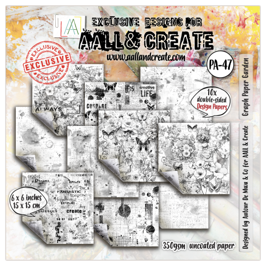 AALL & Create - 6x6 Paper Pack - Inkblot Meadow - Graph Paper Garden
