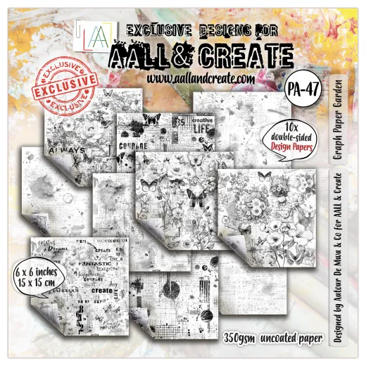 AALL & Create - 6x6 Paper Pack - Inkblot Meadow - Graph Paper Garden
