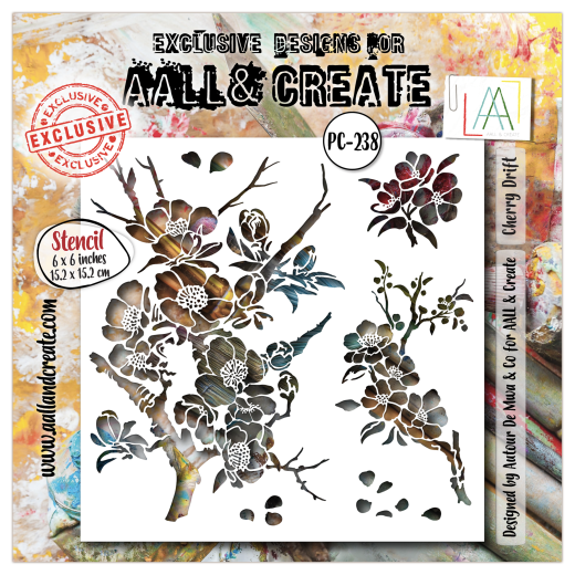 Stencil Nr. 238 - 6x6 - Ethereal Garden - Cherry Drift