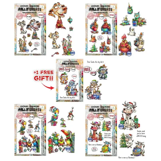 Aall & Create Clear Stamps Bundle - Festive Friends by Autour De Mwa & Co
