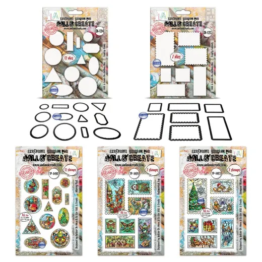 Stamps & Dies - Postcards of Cheer - Postage Christmas Shapes by Autour De Mwa & Co