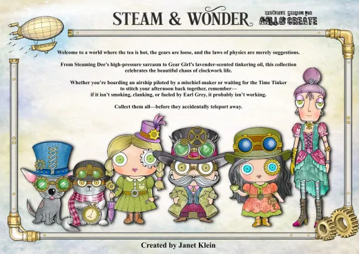 Aall & Create Clear Stamps Bundle - Steam & Wonder by Janet Klein