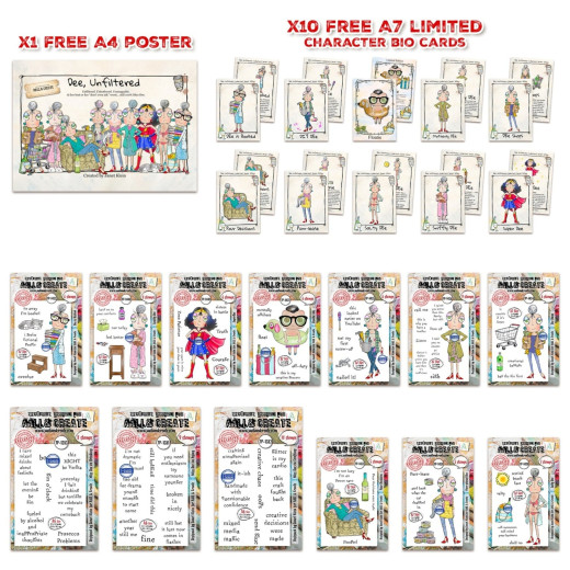 Aall & Create Clear Stamps Bundle - Dee Infiltered - Miss Dee by Janet Klein