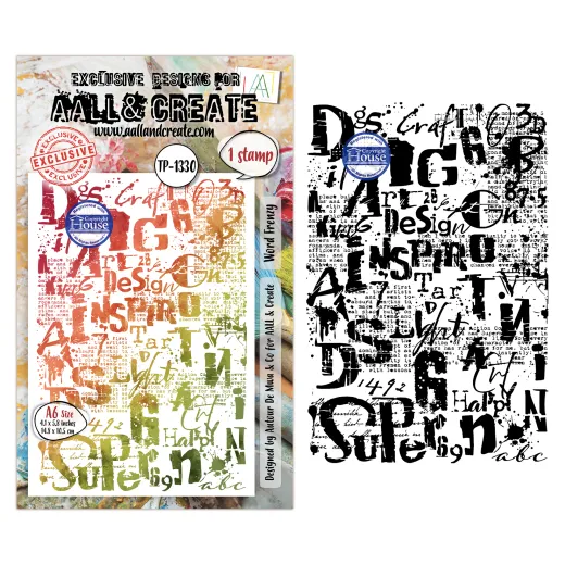 Clear Stamps Nr. 1330 - Scribble Away - Word Frenzy by Autour De Mwa & Co