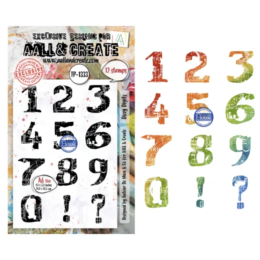 Clear Stamps Nr. 1333 - Scribble Away - Dizzy Digits by Autour De Mwa & Co