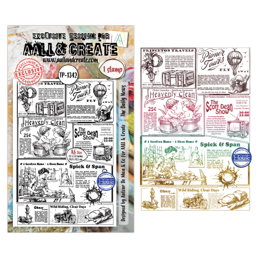 Clear Stamps Nr. 1342 - Geometric Gazette - The Daily News by Autour De Mwa & Co