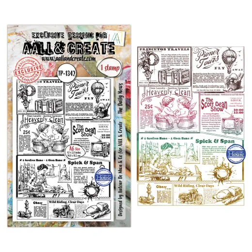 Clear Stamps Nr. 1342 - Geometric Gazette - The Daily News by Autour De Mwa & Co