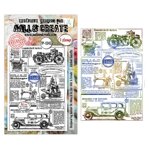 Clear Stamps Nr. 1343 - Geometric Gazette - Global Gazette by Autour De Mwa & Co