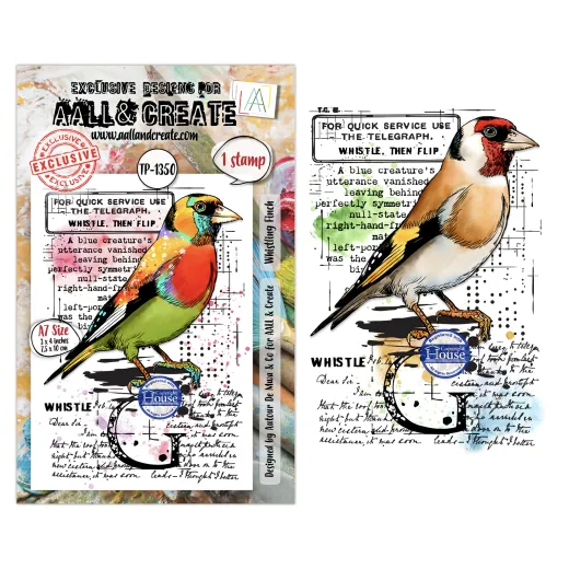 Clear Stamps Nr. 1350 - Hearted Nature - Whistling Finch by Autour De Mwa & Co