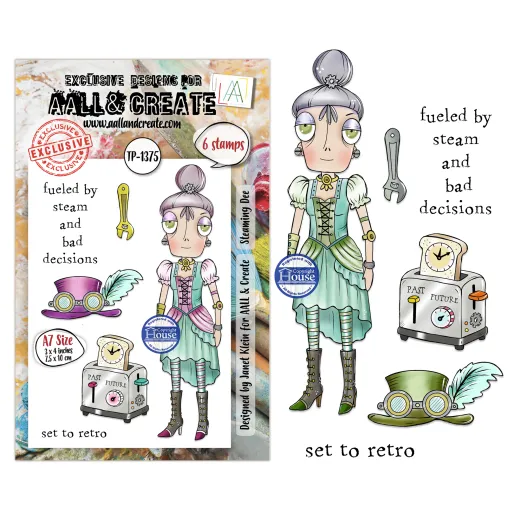 Clear Stamps Nr. 1375 - Steam & Wonder - Steaming Dee by Janet Klein