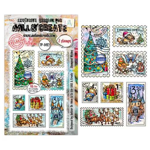Clear Stamps Nr. 1492 - Postcards of Cheer - Stamped Wishes by Autour De Mwa & Co